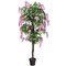 2 Pieces Artificial 6ft Wisteria Tree with Adjustable Branches for Porch or Living Room